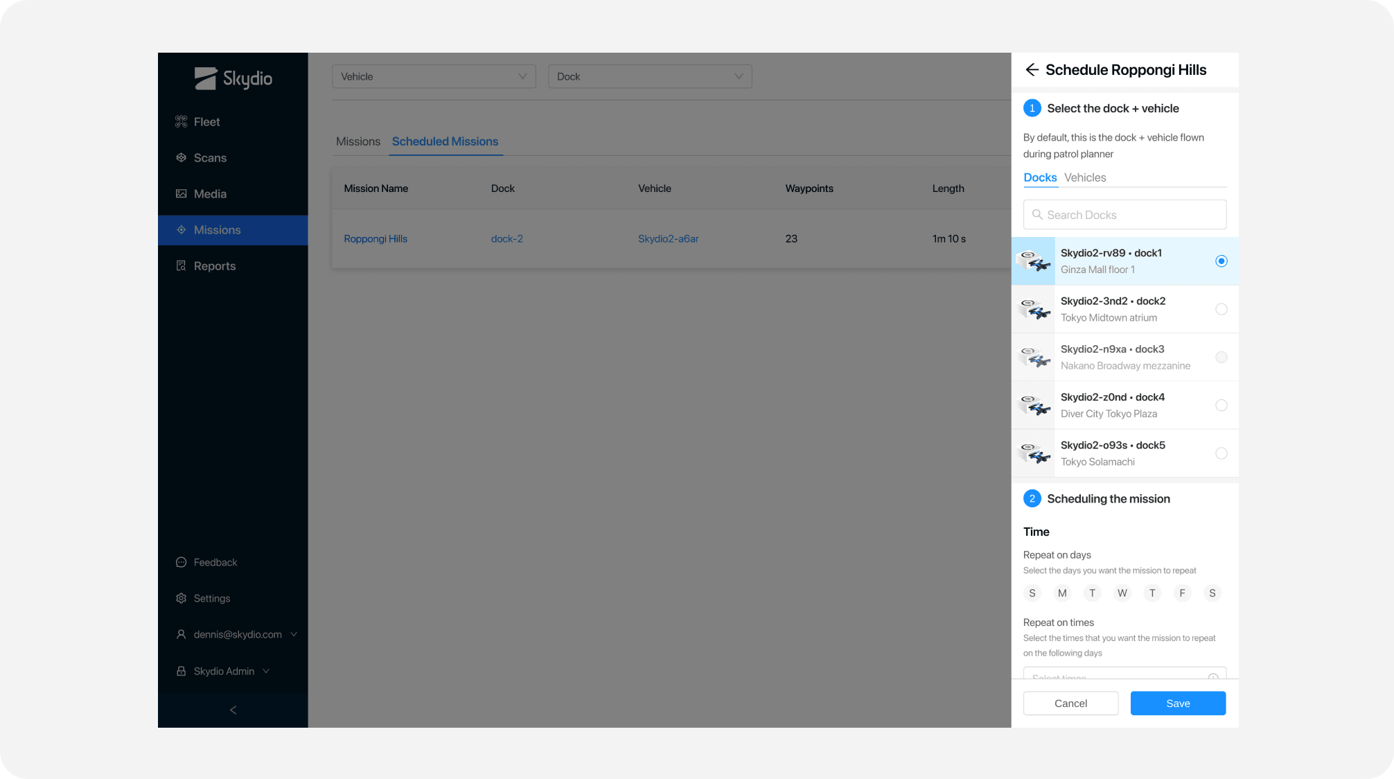 Skydio mission management dashboard